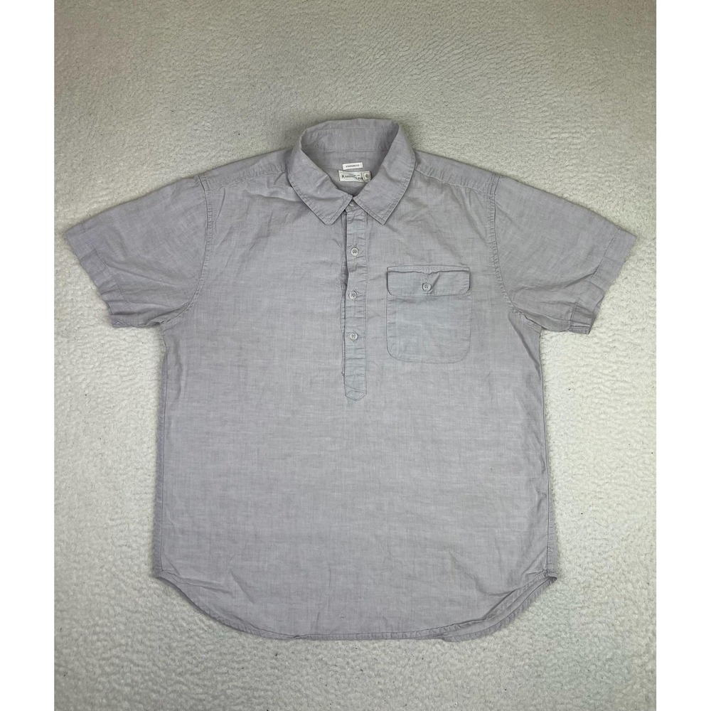 Bridge & Burn Shirt Mens Medium Gray Short Sleeve Popover Standard Fit Casual